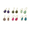 Natural Gemstone Dangle Earrings EJEW-L228-01-1