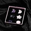 Natural Gemstone Healing Moon & Star & Round Ornaments AJEW-FS0001-12B-9
