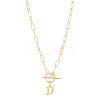 304 Stainless Steel Letter Pendant Necklaces NJEW-LP0001-52D-G-1