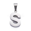 Non-Tarnish 304 Stainless Steel Letter Pendants LS-STAS-H127-S-P-1