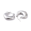 304 Stainless Steel Chunky Rhombus Hoop Earrings for Women EJEW-G293-22P-2