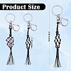 4Pcs  Macrame Fringe Braided Keychain AJEW-SW00014-05-3