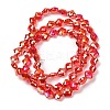 Electroplate Transparent Glass Beads Strands GL-CBA7A17-02A-01-4