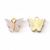 Alloy Enamel Pendants with Glitter Powder and Zinc Alloy Hanging Plating ENAM-R056-01-4