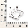 Brass Micro Pave Clear Cubic Zirconia Pendants KK-N268-56P-3