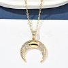 Brass Micro Pave Clear Cubic Zirconia Pendant Necklaces for Women NJEW-S449-01A-G-2