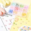 360Pcs 12 Colors Frosted Transparent Acrylic Beads OACR-FS0002-23-10