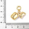 Brass Micro Pave Clear Cubic Zirconia European Dangle Charms KK-K368-35G-3