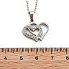 304 Stainless Steel Crystal Rhinestone Heart Pendant Cable Chain Necklaces for Women LS-NJEW-Z056-01B-P-5