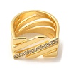 Brass Micro Pave Clear Cubic Zirconia Finger Rings RJEW-U008-30G-2