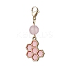 Bee & Honeycomb & Flower Alloy Enamel Pendant Decorations HJEW-JM01600-02-4
