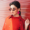 6 Pairs 6 Colors Flower Acrylic Dangle Stud Earrings with Steel Iron Pins for Women EJEW-AN0004-03-4
