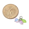 Natural Dyed Persian Jade with Acrylic Leaf Cherry Charms with 304 Stainless Steel Open Jump Rings PALLOY-JF04025-2