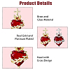 4Pcs 2 Colors Brass Glass Pendants KK-HS0015-77-4
