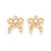 Brass Pave Clear Cubic Zirconia Pendants KK-T074-100A-G-1