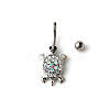 Tortoise 316 Surgical Stainless Steel with Rhinestone Belly Rings FS-WG77A27-01-5