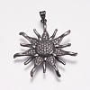 Brass Micro Pave Cubic Zirconia Pendants ZIRC-E143-57B-1