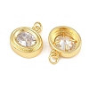 Brass Pave Clear Cubic Zirconia Pendants KK-CBA56EF-35A-G-01-2