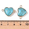 Synthetic Turquoise Love Heart Pendants G-T138-205E-G-3