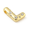Brass Micro Pave Clear Cubic Zirconia Pendants KK-E093-04G-L-2