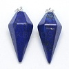 Natural Lapis Lazuli Pointed Pendants KK-E757-F-05P-1