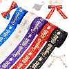 5 Rolls 5 Colors Gold Stamping Congrats Polyester Printed Ribbons OCOR-PH0004-41-1