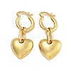 Rack Plating Heart Brass Hoop Earrings EJEW-C116-06G-1