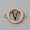 Zinc Alloy Crystal Rhinestone Connector Charms ALRI-WH0005-17V-KCG-1