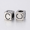 304 Stainless Steel Large Hole Letter European Beads STAS-H428-01AS-C-2