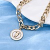 304 Stainless Steel Flat Round with Girl Charm Bracelets BJEW-A036-13G-01-3