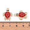 Alloy Rhinestone and Enamel Pendants PALLOY-T092-40G-03-3