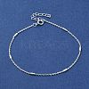 Faceted Column 925 Sterling Silver Cable Chain Bracelets for Women BJEW-E101-01S-08-2