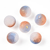 Frosted Baking Paint Crackle Glass Beads with Glitter Powder LS-DGLA-T004-01B-1