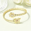 Brass Micro Pave Cubic Zirconia Cuff Bangles for Women BJEW-F526-06G-2