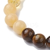 8mm Round Natural Tiger Eye & Topaz Jade & Golden Sheen Obsidian & Quartz Crystal & Green Aventurine & Amazonite BJEW-JB10624-01-4