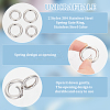 4Pcs 2 Styles 304 Stainless Steel Spring Gate Ring STAS-UN0059-43B-4