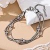 Stainless Steel Multi-strand Ball Bracelets LS-BJEW-L687-01P-1