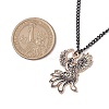 Alloy Enamel Black & White Pendant Necklaces NJEW-JN05121-03-3