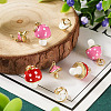8Pcs 4 Styles Real 18K Gold Plated Rack Plating Brass Enamel Charms FIND-TA0006-02-5
