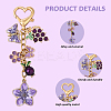 Grape Flower Butterfly Alloy Enamel Pendant Decorations HJEW-YW00149-3