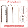 WADORN 3Pcs 3 Colors Braided Imitation Leather & Alloy Chain Bag Straps FIND-WR0007-92-2