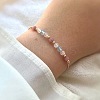 Natural Gemstone & Brass Beads Slider Bracelets IH0971-2