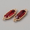 Golden Plated Brass Pave Glass Connector Charms FIND-WH0110-728G-09-2