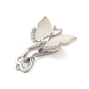 Brass Micro Pave Clear Cubic Zirconia Fold Over Clasps with Shell KK-S382-07P-2