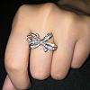 Bowknot Alloy with Crystal Rhinestone Finger Rings for Women FS-WG361F1-03-2