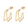 304 Stainless Steel Two-layer Square Stud Earrings EJEW-D339-02G-4