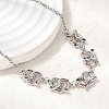 Brass Micro Pave Cubic Zirconia Knot Pendant Necklaces NJEW-B157-08P-02-2