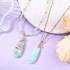 2Pcs 2 Styles Natural Hemimorphite Teardrop Pendant Necklaces NJEW-JN06312-02-1