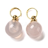 Natural Rose Quartz Openable Perfume Bottle Pendants G-A026-02B-2