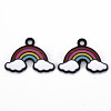 Spray Painted Alloy Enamel Pendants ENAM-N055-026-B01-NR-2